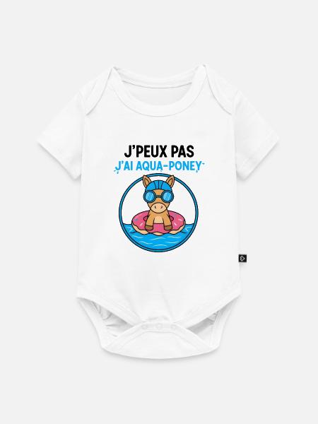 Aqua-Pony auf Donut-Boje - Baby Premium Kurzarmbody - Weiß
