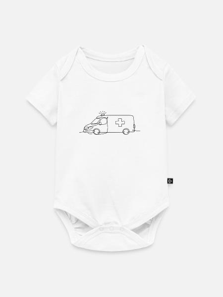 Krankenwagen - Baby Premium Kurzarmbody - Weiß