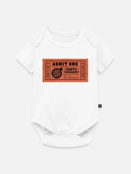Darts Turnier Ticket 2024 - Baby Premium Kurzarmbody - Weiß