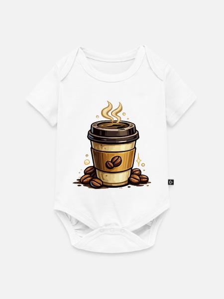 Kaffee Kunst Becher - Baby Premium Kurzarmbody - Weiß
