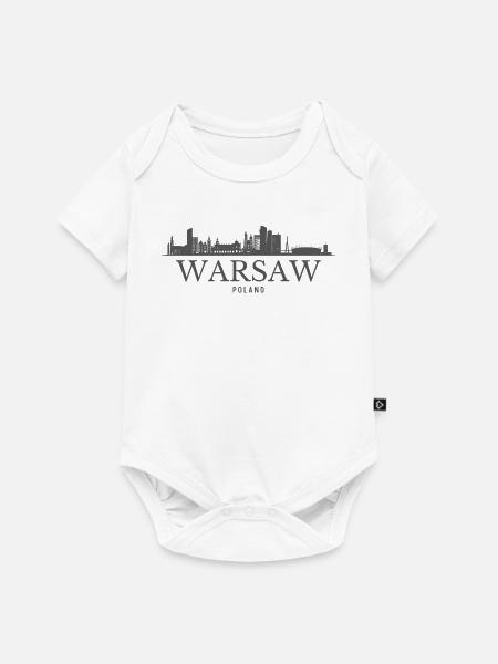 Warschau, Polen, Warschauer Skyline - Baby Premium Kurzarmbody - Weiß