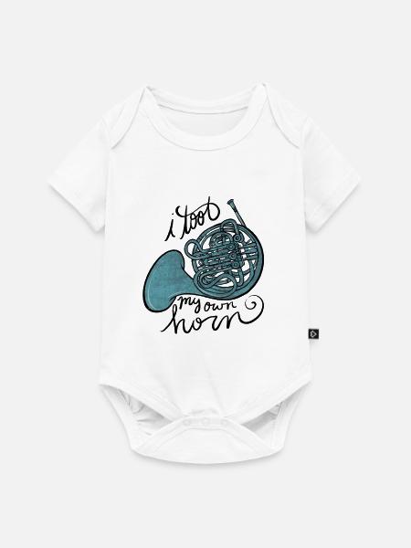 Aqua French Horn Tangle - Baby Premium Kurzarmbody - Weiß