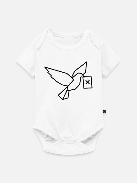 Brieftaube Wahlzettel Outline - Baby Premium Kurzarmbody - Weiß