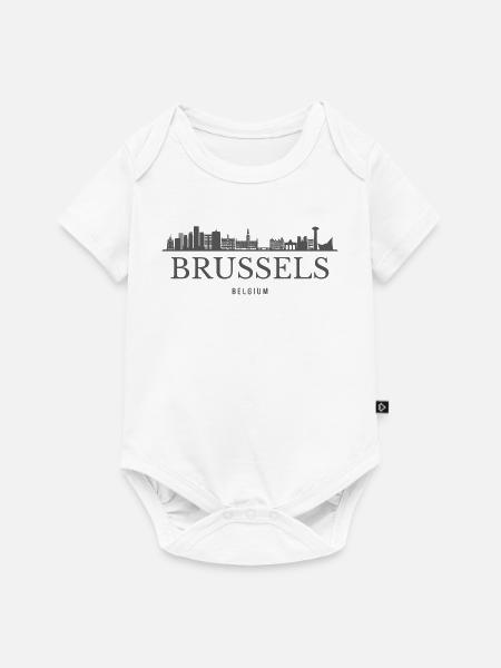Brüssel, Belgien, Brüsseler Skyline - Baby Premium Kurzarmbody - Weiß