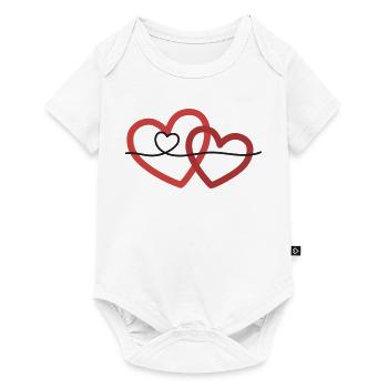 Connectés par l’amour – cœurs courbés - Body à manches courtes Premium Bébé - blanc - Devant