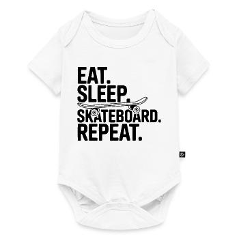 Mange. Dors. Skateboard. Répétez. - Body à manches courtes Premium Bébé - blanc - Devant