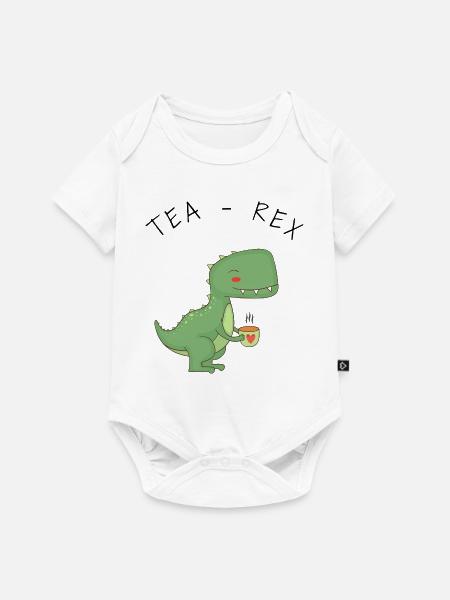 Lustige T-Rex-Teezeit - Baby Premium Kurzarmbody - Weiß