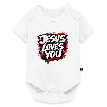 Jesus Loves You Graffiti Statement - Baby Premium short-sleeve bodysuit - white - Front