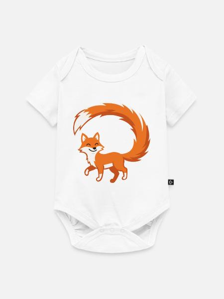 Feuerfuchs Langschwanz! - Baby Premium Kurzarmbody - Weiß