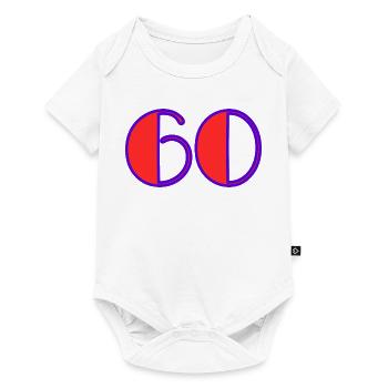 60. 60 ANS. 60e ANNIVERSAIRE. ANNIVERSAIRE 60 ANS. - Body à manches courtes Premium Bébé - blanc - Devant