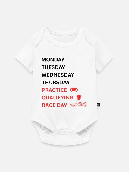 Rennpraxis Qualifying Race Day - Baby Premium Kurzarmbody - Weiß