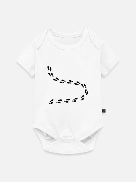 Fußspuren - Baby Premium Kurzarmbody - Weiß