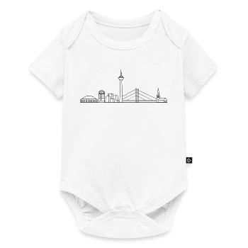 Düsssledorf Skyline Rheinturm Stadt Shirt Geschenk - Baby Premium Kurzarmbody - Weiß - Vorne