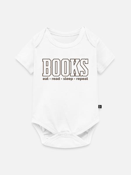 Bücherrhythmus: Essen Lesen Schlafen - Baby Premium Kurzarmbody - Weiß
