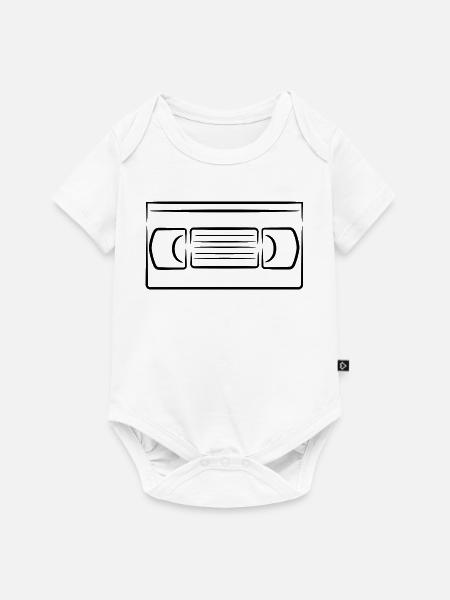 Videokassette - Baby Premium Kurzarmbody - Weiß