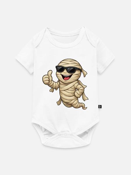 Coole Mumie mit Sonnenbrille - Baby Premium Kurzarmbody - Weiß