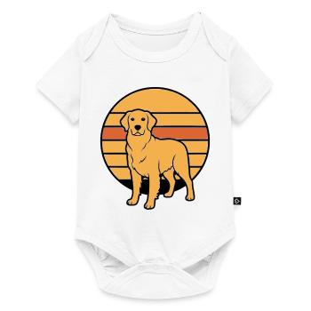Dog Retriever Retro Sunset - Baby Premium short-sleeve bodysuit - white - Front