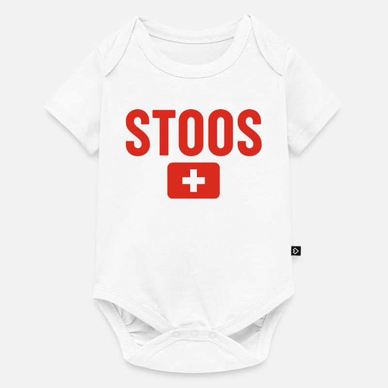 Drapeau suisse de Stoos - Body à manches courtes Premium Bébé - blanc