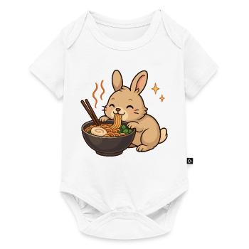 Bunny with noodles ramen kawaii bunny - Baby Premium short-sleeve bodysuit - white - Front