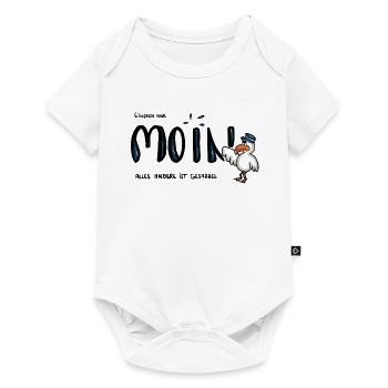Moin Küstenseemöwe im Sailor-Style - Baby Premium Kurzarmbody - Weiß - Vorne