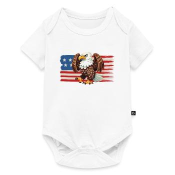 Eagle of Freedom over the U.S. Flag - Baby Premium short-sleeve bodysuit - white - Front