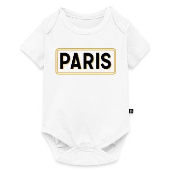 Panneau Paris Noir et Or - French City Sign - Body à manches courtes Premium Bébé - blanc - Devant