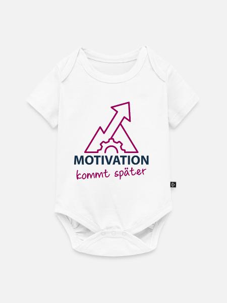 Motivation - kommt später - Baby Premium Kurzarmbody - Weiß