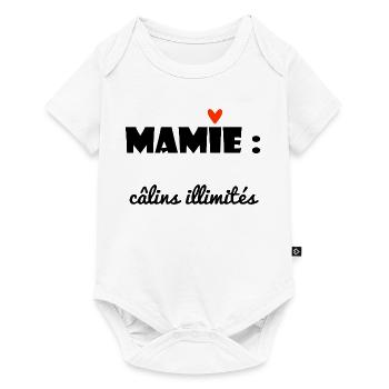 MAMIE. MAMAN. GRAND-MERE. FÊTE DES MÈRES. DRÔLE - Body à manches courtes Premium Bébé - blanc - Devant