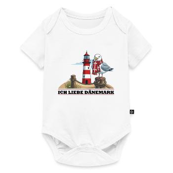 Leuchtturm Möwe mit Schal - Baby Premium Kurzarmbody - Weiß - Vorne