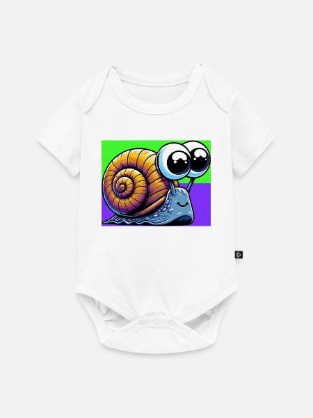 Schnecke - Baby Premium Kurzarmbody - Weiß