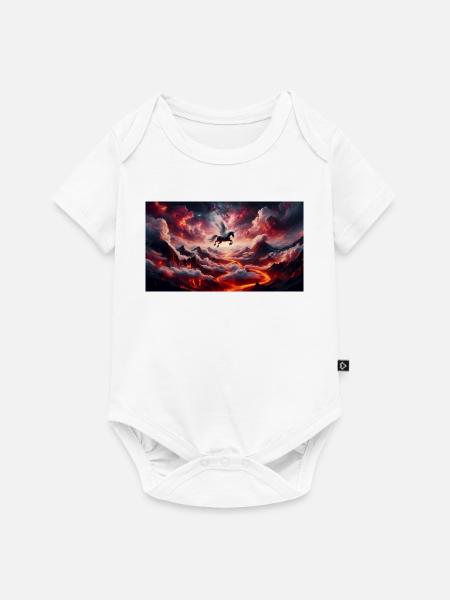 Geflügelter Reiter auf dem Vulkan - Baby Premium Kurzarmbody - Weiß