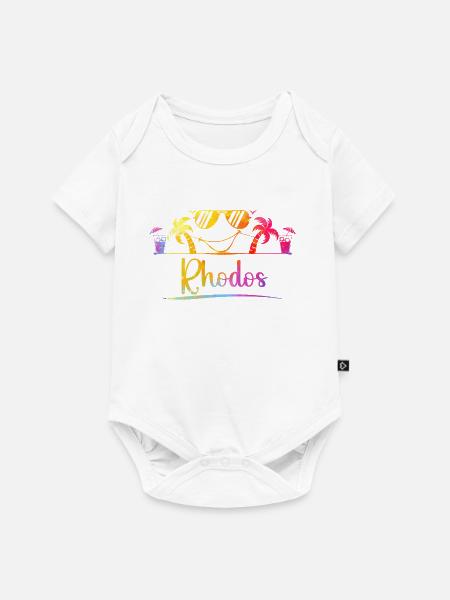 Rhodos Strandtraum Farbenpracht - Baby Premium Kurzarmbody - Weiß
