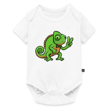 Chameleon Gentleman Peace Sign - Baby Premium short-sleeve bodysuit - white - Front