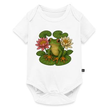 Grenouille Verdoyante parmi les lys lotus - Body à manches courtes Premium Bébé - blanc - Devant