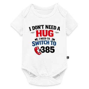 No hug, call number 385 - Baby Premium short-sleeve bodysuit - white - Front