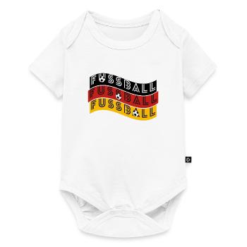 Fussball Wellenflagge für dein Fußballtriko/Party - Baby Premium Kurzarmbody - Weiß - Vorne