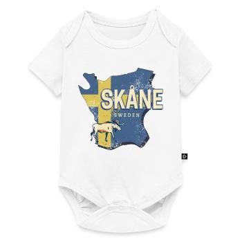 Skane Sweden Province Map Vintage Souvenir - Baby Premium short-sleeve bodysuit - white - Front