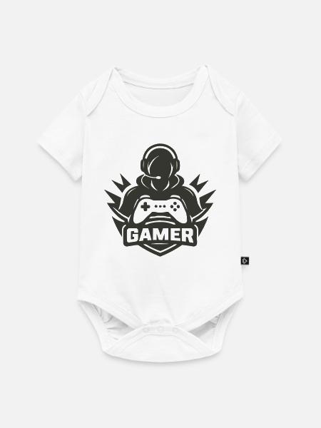 gamer logo - Baby Premium Kurzarmbody - Weiß