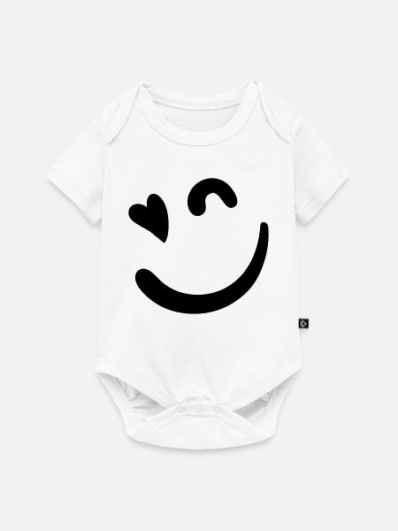 Leuchtfeuer-Logo – Neonpink - Baby Premium Kurzarmbody - Weiß