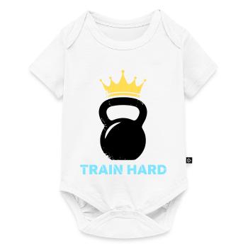 Kettlebell Crown Train Hard - Baby Premium short-sleeve bodysuit - white - Front