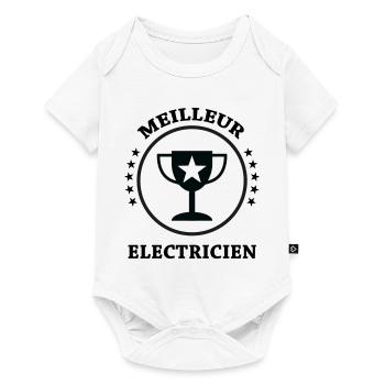 Meilleur Électricien : Le Trophée de la Qualité - Body à manches courtes Premium Bébé - blanc - Devant