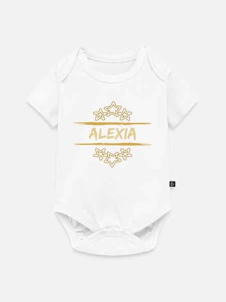 Geschenk für Alexia - Baby Premium Kurzarmbody - Weiß