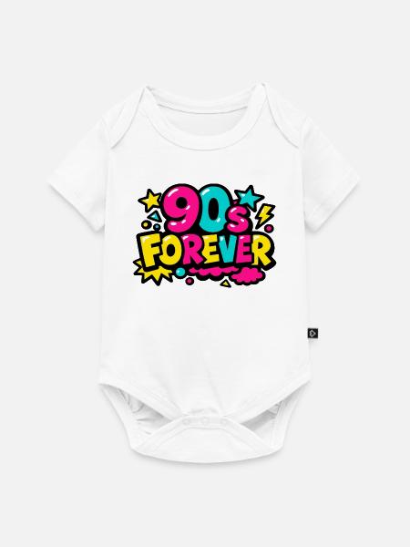 90s Forever Neon Pop - Baby Premium Kurzarmbody - Weiß