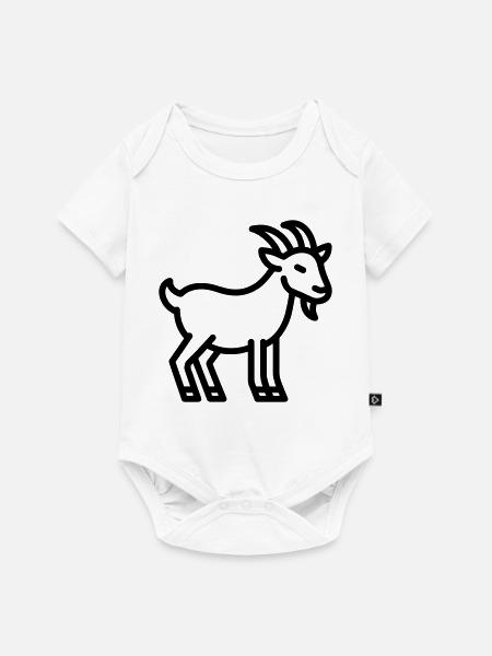 Ziege - Baby Premium Kurzarmbody - Weiß