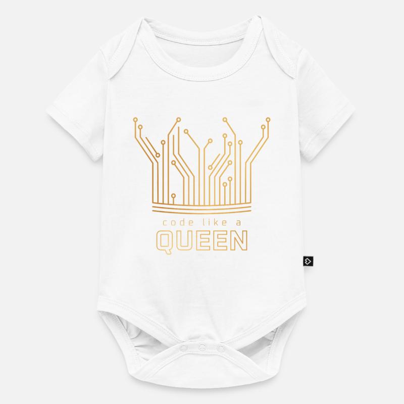 Code Like a Queen - Baby Premium Kurzarmbody - Weiß