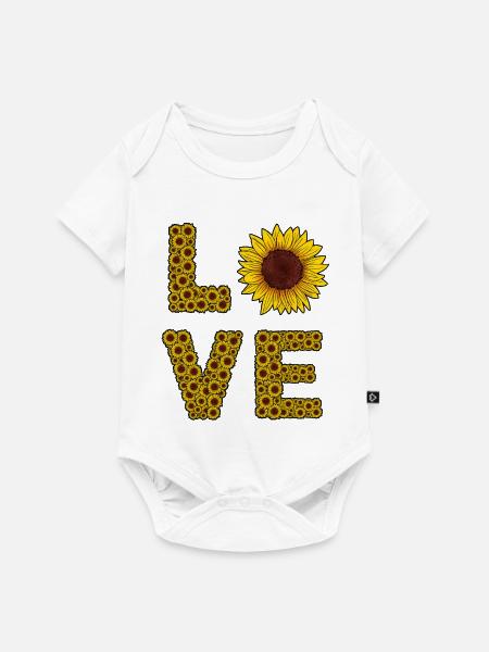 Sonnenblumen-Liebesbriefe Sommer - Baby Premium Kurzarmbody - Weiß