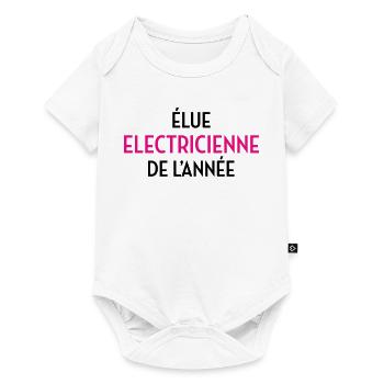 Élue Électricienne de l'Année : La Reine des Watts - Body à manches courtes Premium Bébé - blanc - Devant