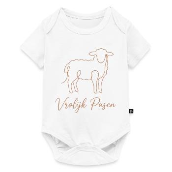 Vrolijk Pasen, Schattig Lammetje Shirt - Baby Premium Kurzarmbody - Weiß - Vorne