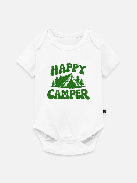 Happy Camper Waldzelten - Baby Premium Kurzarmbody - Weiß