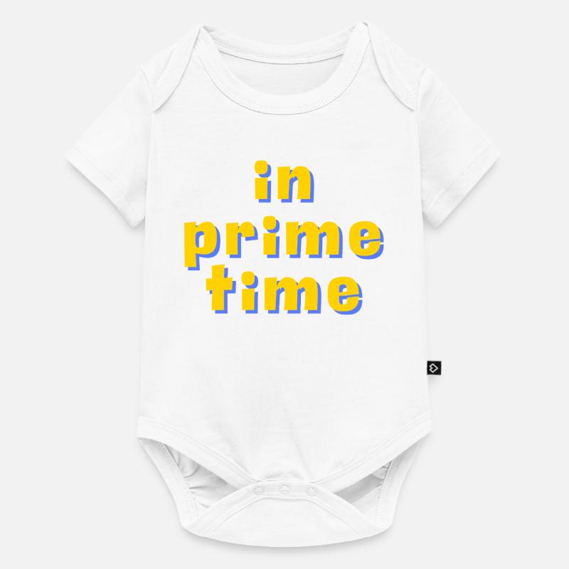 Typographie rétro 3D en prime time - Body à manches courtes Premium Bébé - blanc